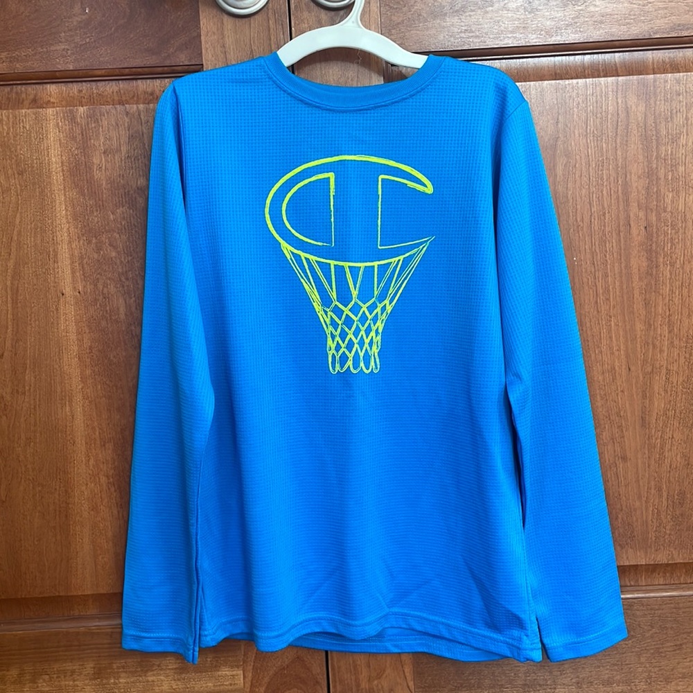 Blue Champion Basketball Long Sleeve T-Shirt